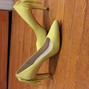 NEW Kenneth Cole Riley Fringe Heel Stiletto in Yellow